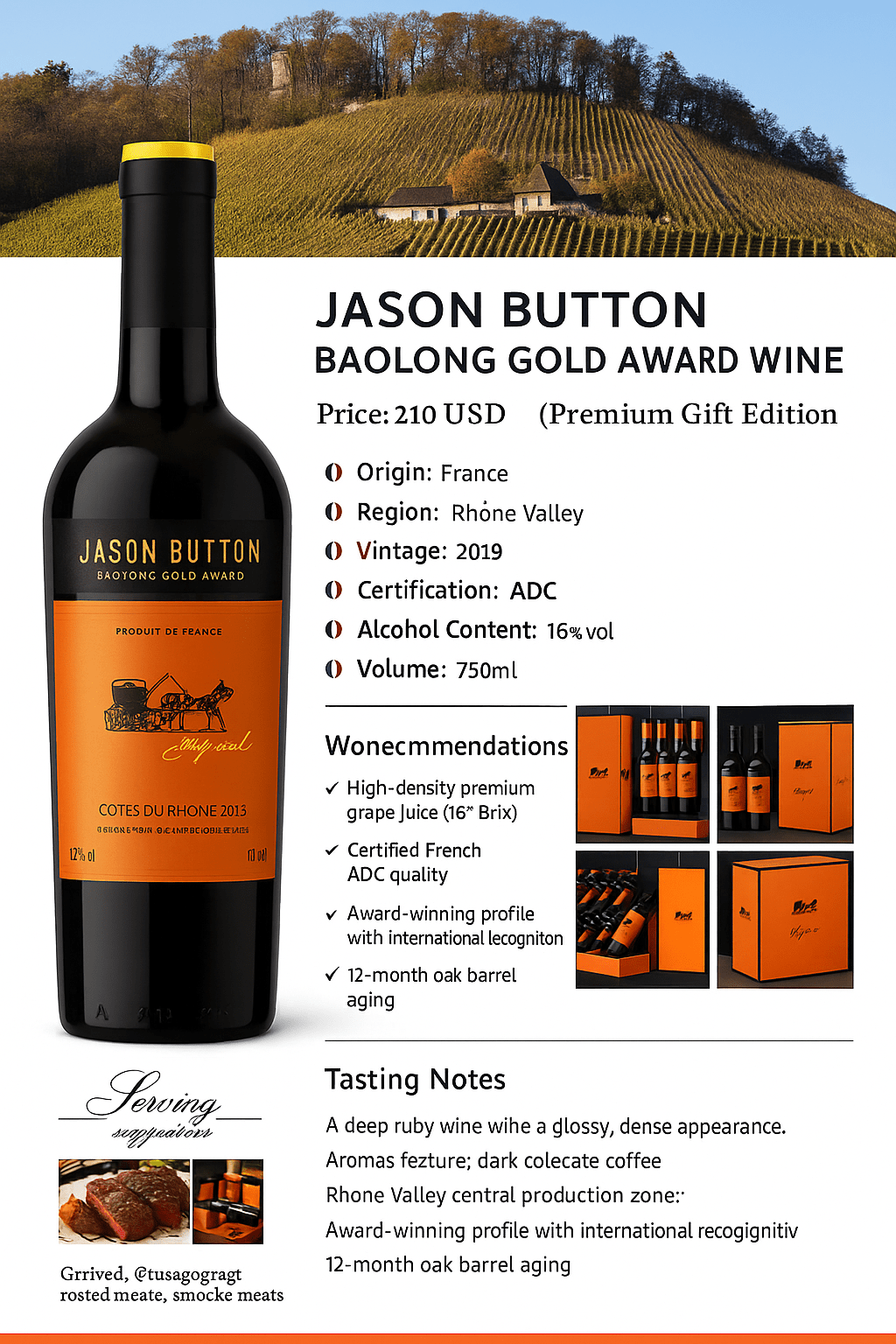 Jason Button · Baolong Gold Award Dry Red&nbsp;Wine